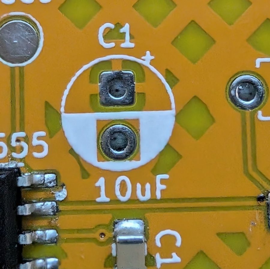 Capacitor placed on board